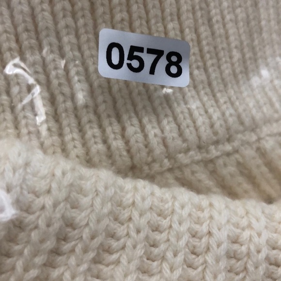 Marine Layer Skylar Sweater Knit Chevron Mock Turtleneck Pullover Ivory NWT XS - Picture 5 of 8